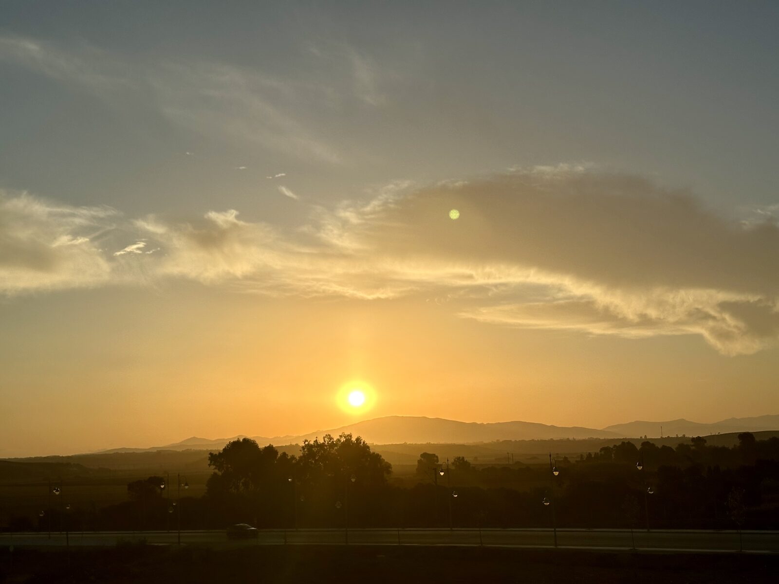 A sunrise over the Rif mountains from our balcony in Asilah